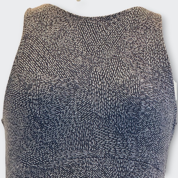 ATHLETA Santorini Dress Navy Print S High Neck Sleeveless Coastal Travel Euro - Picture 9 of 12